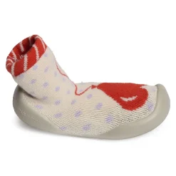 BALLON COEUR NOEUD Beige Rouge