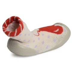 BALLON COEUR NOEUD Beige Rouge