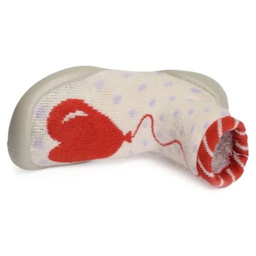 BALLON COEUR NOEUD Beige Rouge