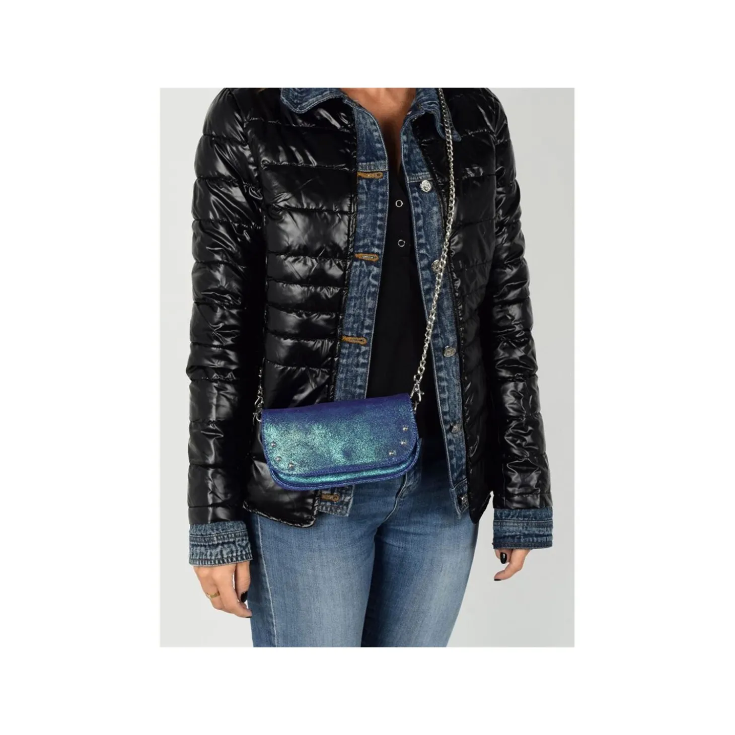 POCHETTE BANDOULIERE ALICE HE899 Bleu Multicolore