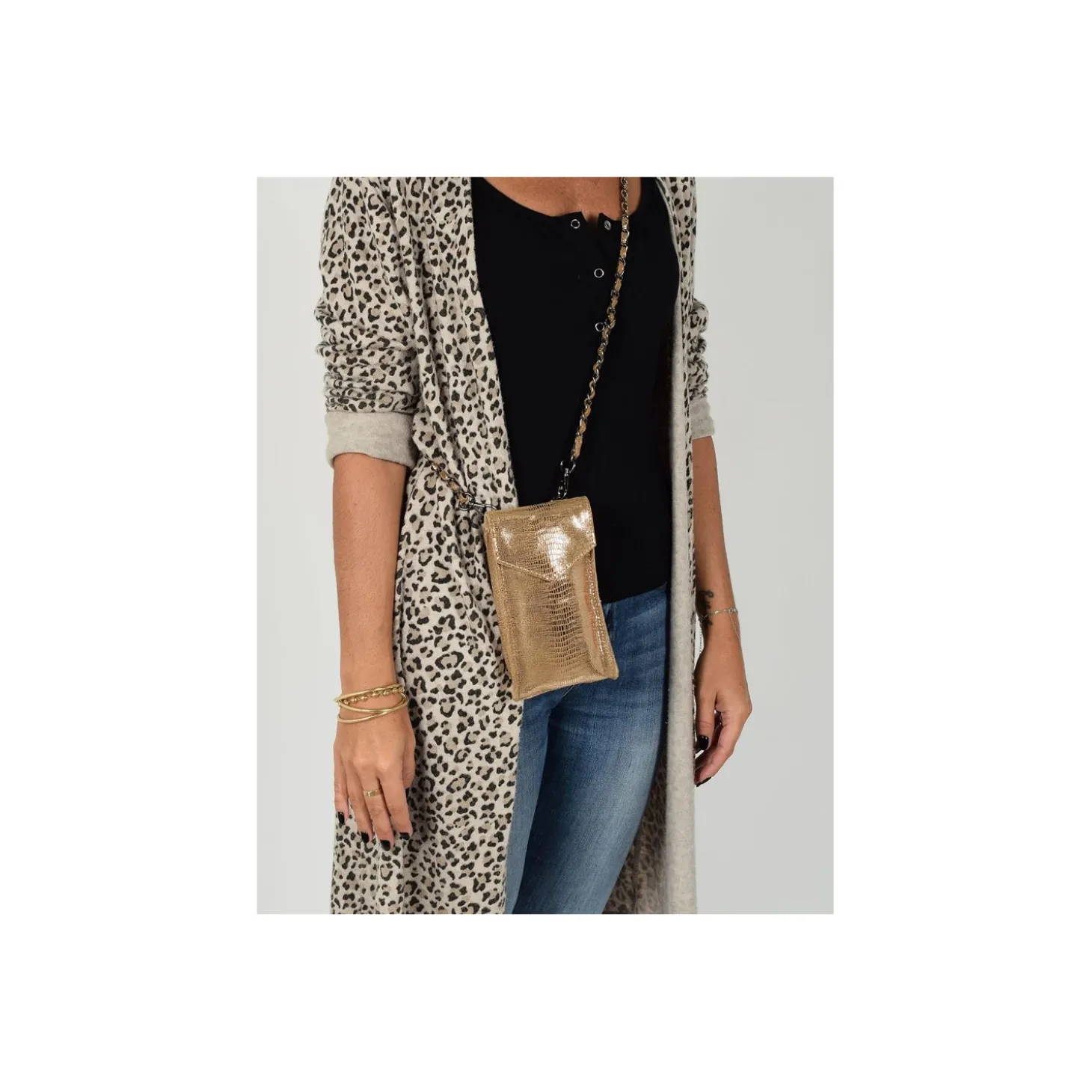 POCHETTE BANDOULIERE ELISA HE2002 Or