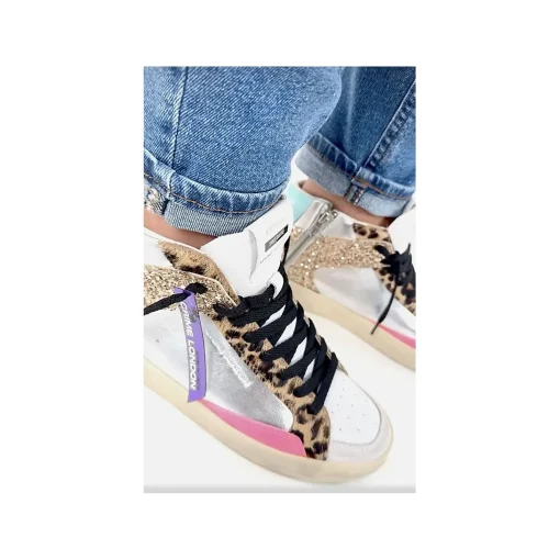 SK8 DELUXE MID Blanc Léopard