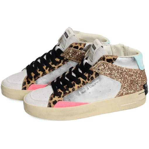 SK8 DELUXE MID Blanc Léopard